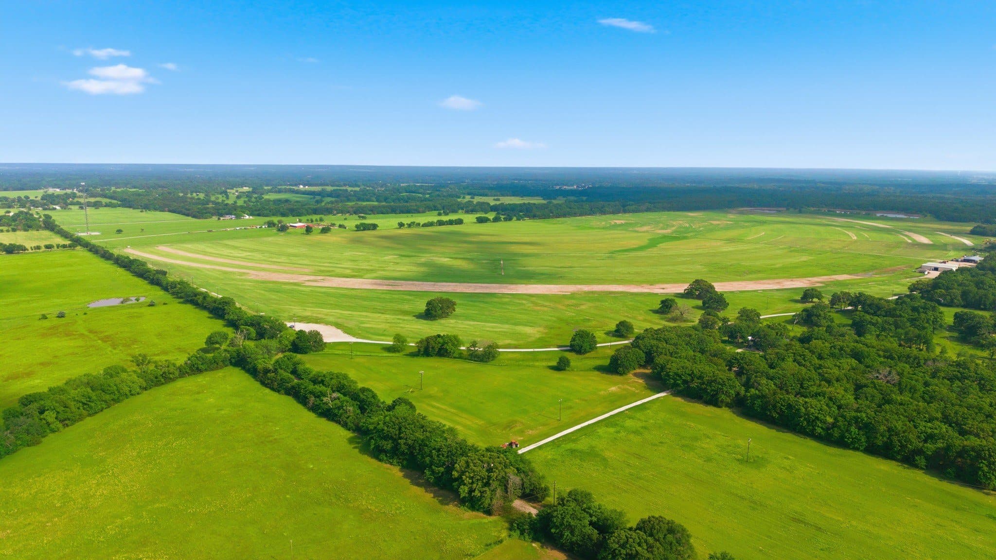 High aerial of the primary production site landscape
